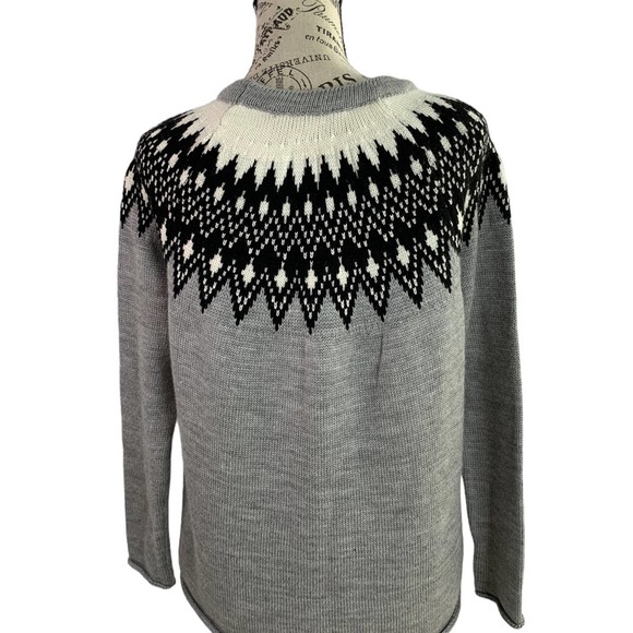 CCK Style Women's Pullover Sweater Fair Isle Pattern Cotton Blend Stretch SZ XS - Picture 8 of 9